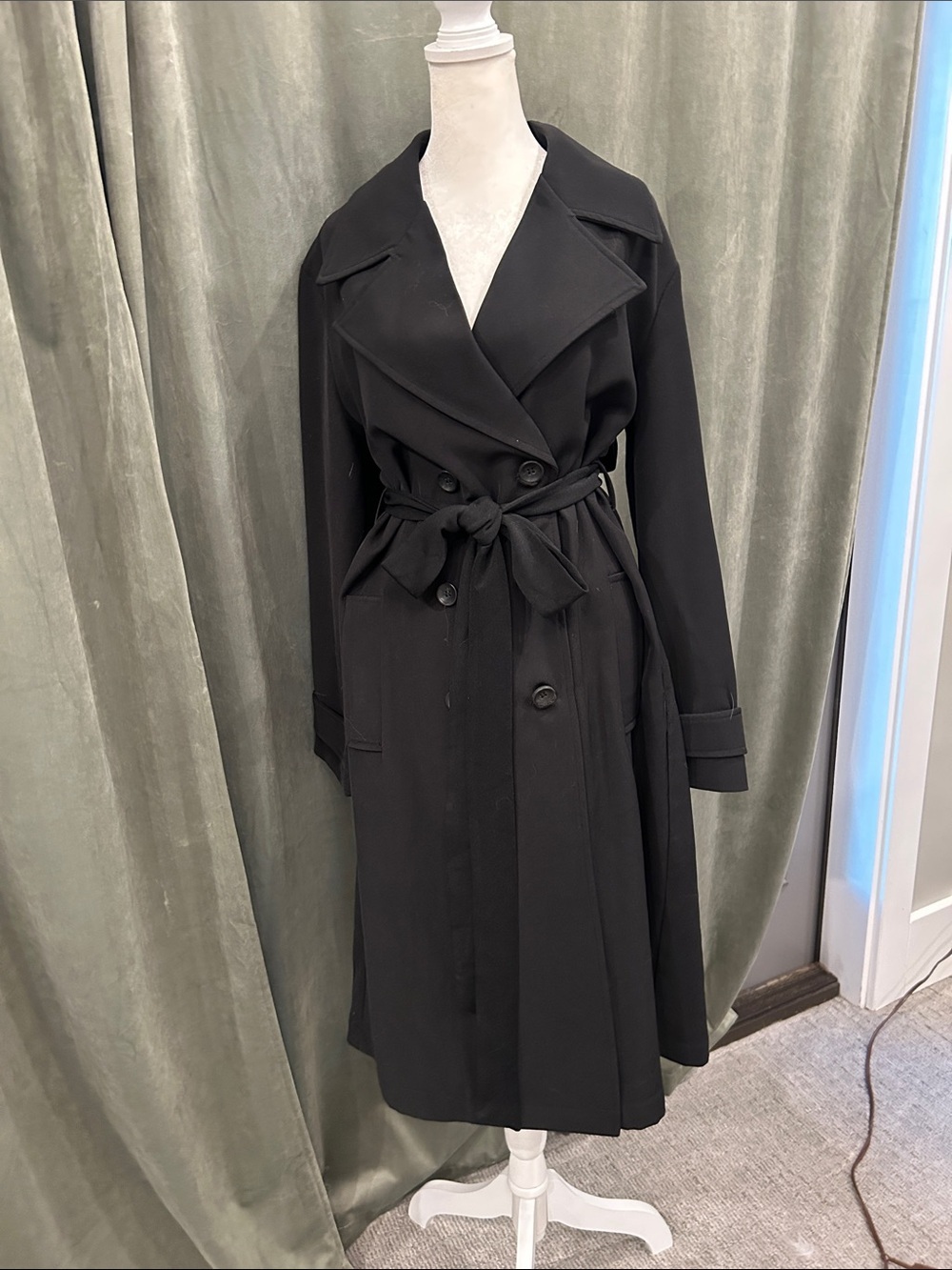 Bagatelle Collection Black Trench Coat XL